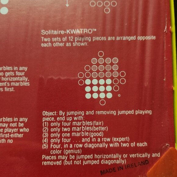 Vintage Loren Dunton KWATRO 4-In-A-Row Marble Game 2 Players Ages 8 to 88 - Picture 5 of 6